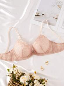 Ladies' Lace Underwire Bra With Underwire, Sold Separately, Suitable For Wedding Season - Pink - View 1