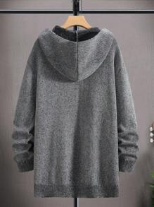 Manfinity EZcore 男士大尺碼雙口袋帽裝開襟外套