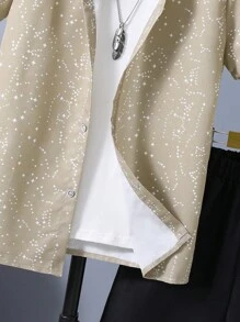 Teen Boy's Star And Dot Print Shirt And Shorts Set - Multicolor - View 6