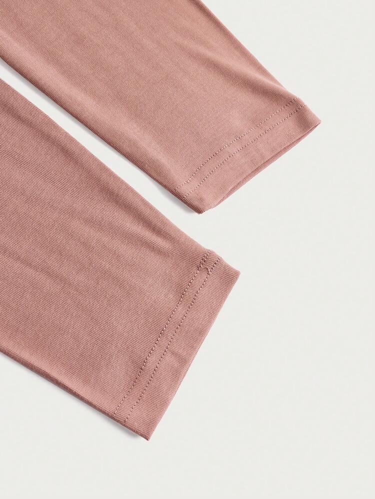 Stand Collar Solid Color Long Sleeve T-Shirt