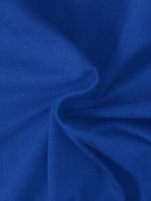 SHEIN Tween Boys' Gothic Style Printed Knitted Oversized Crew Neck Sweatshirt With Ribbed Collar, Casual - Royal Blue - View 5