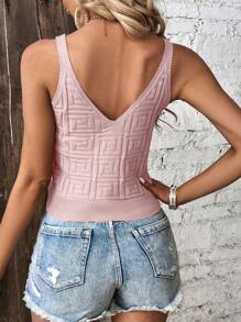 SHEIN LUNE Solid Color Sleeveless Knit Top