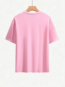 Manfinity Homme Men Cartoon Character & Slogan Graphic Printed Casual Short Sleeve T-Shirt, For Going Out, Boyfriend Gift