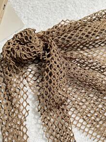 Swim Vcay Summer Beach Women's Fishnet Side Tie Cover Up Skirts - Coffee Brown - View 4