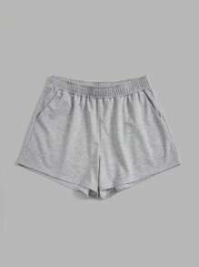 Flirla 3入組大尺碼短褲,彈性腰帶和斜口袋款式