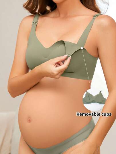 Moonlight&Mama Maternity Solid Color Nursing Bra For Mother
