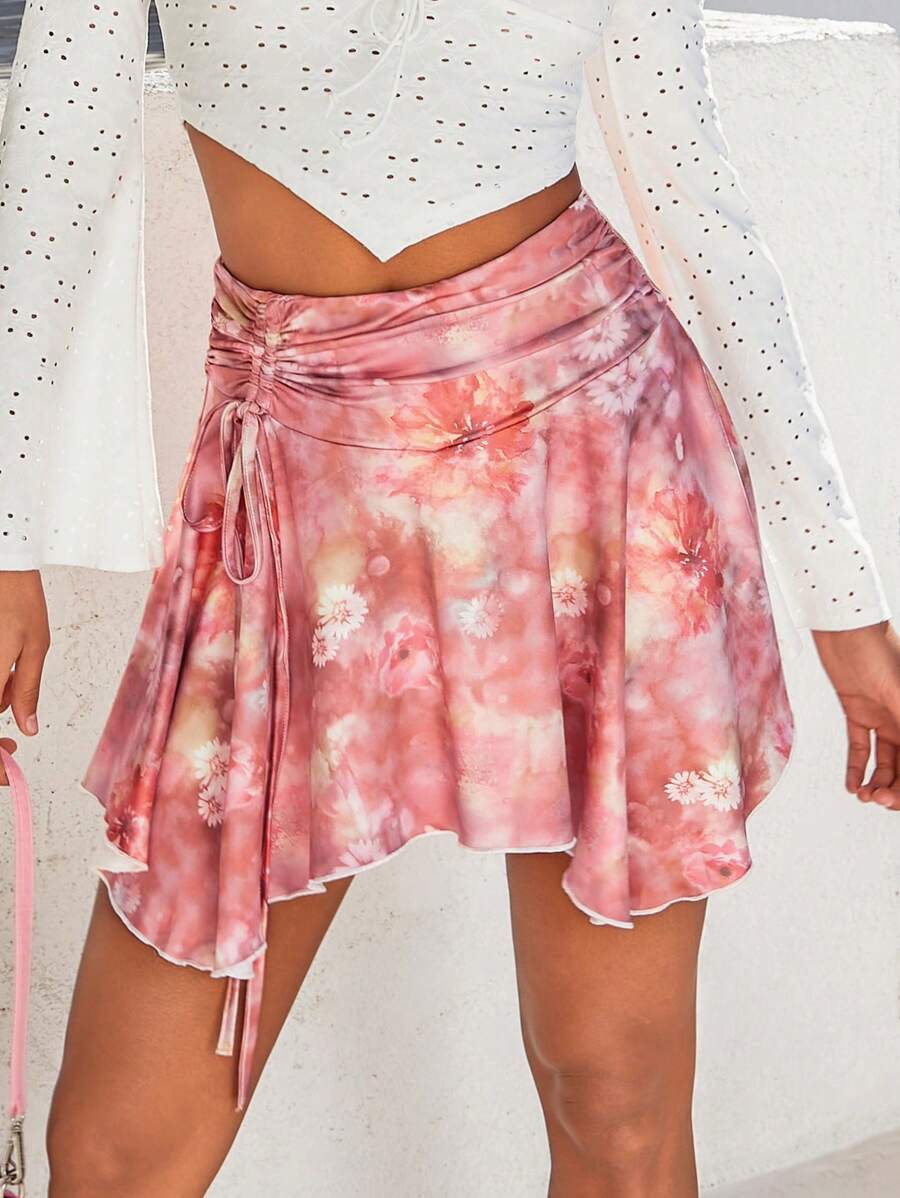 Soleia Ladies' Pleated Tie-Dye Skirt With Elastic Waist - Multicolor - View 1