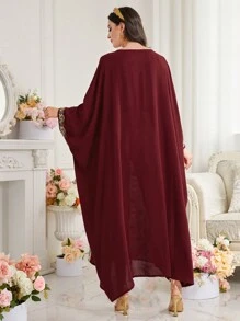 Al Najma 女式土耳其長款襯衫,植物刺繡款式 - 彩色 - 查看 2