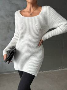 SHEIN Women'S Oversized Turtleneck Ribbed Pullover Sweater