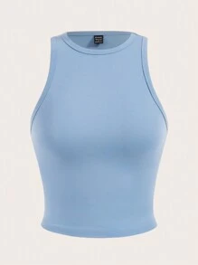 SHEIN Essnce 4pcs/Set Casual Versatile Sexy Round Neck Fitted Women Tank Tops, Suitable For Summer - Multicolor - View 9