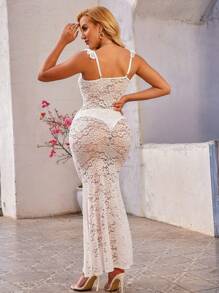 Zolique Vestito In Pizzo Con Spalline Stile Sirena