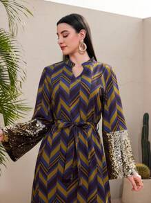 Al Najma 女士幾何圖案亮片拼接裙 - 彩色 - 查看 4