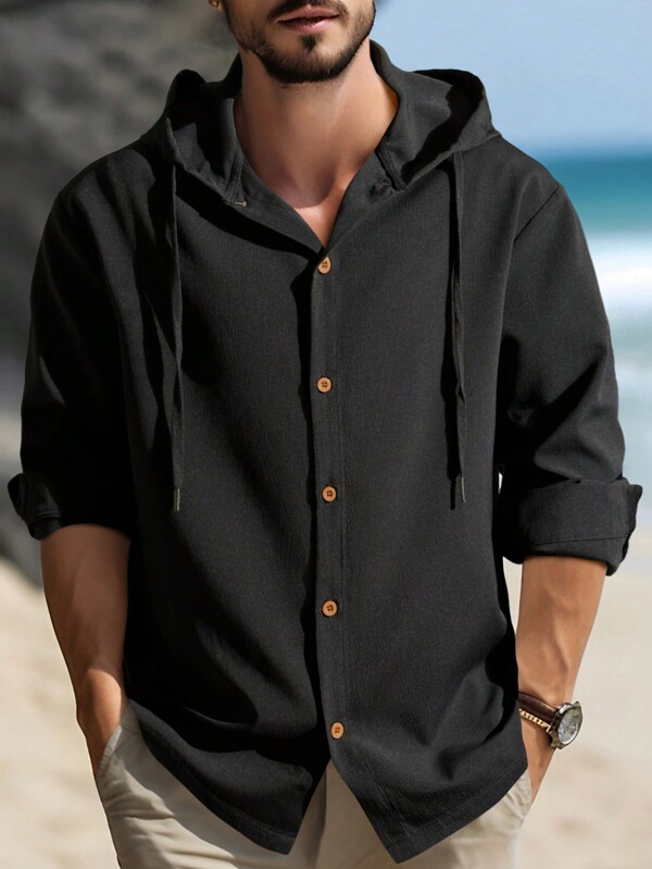 Manfinity Homme Chemise à capuche unie pour hommes, pour les amis