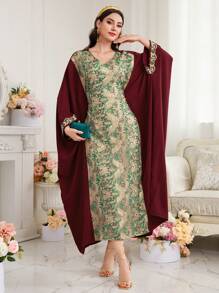 Al Najma 女式土耳其長款襯衫,植物刺繡款式 - 彩色 - 查看 4