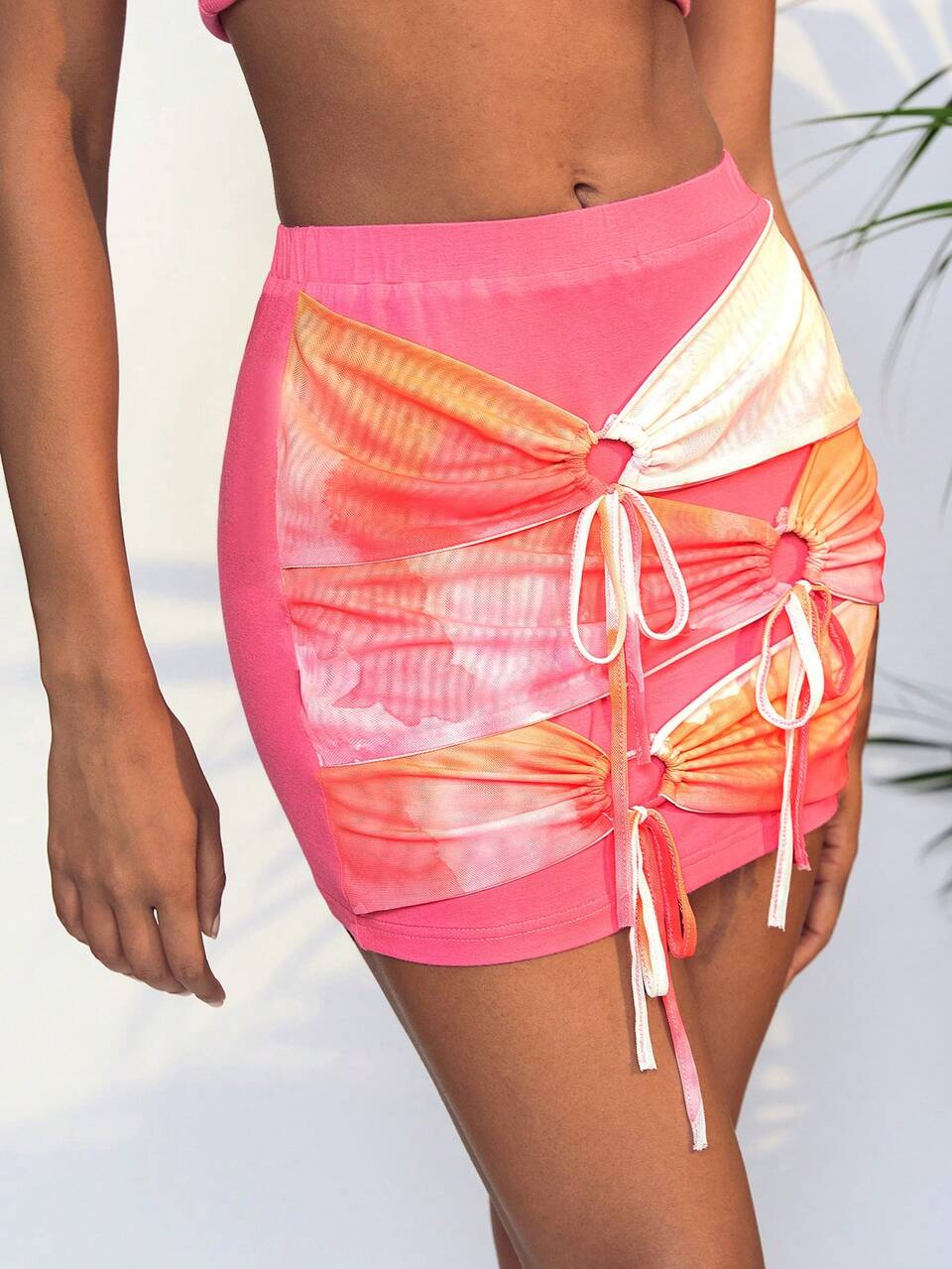 Designer Knot Front Sexy Skirt, For Summer, Holiday, Party, Festival
