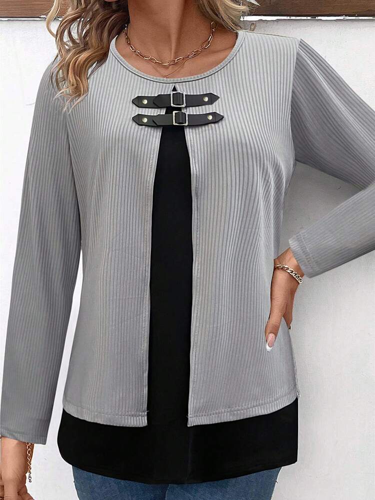 Women's 2 In 1 Long Sleeve T-Shirt Fall Cloth For Women