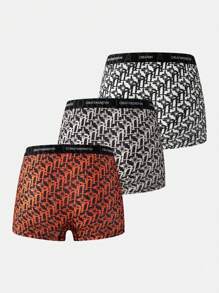 男士3入組印花短褲 - 彩色 - 查看 2