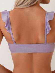 SHEIN Swim Ladies' Purple Bikini Set Valentine - Purple - View 4