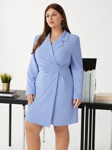 BizChic Robe Plissée Grandes Tailles Pour Femmes Avec Col De Veste