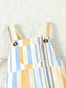 SHEIN Baby Boy's Spring/Summer Inspired Colorful Striped Conservative Yet Elegant Daily Casual Jumpsuit - Multicolor - View 3
