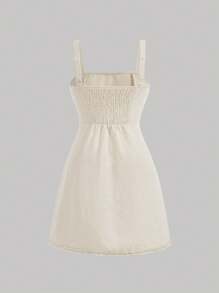 SHEIN MOD Plus Size Apricot Slim Fit Short Cami Dress - Apricot - View 2