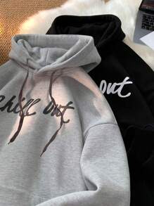 Claim Dot Men's Letter Print Long Sleeve Hoodie