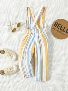 SHEIN Baby Boy's Spring/Summer Inspired Colorful Striped Conservative Yet Elegant Daily Casual Jumpsuit - Multicolor - View 2