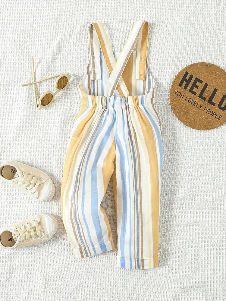 Baby Boy's Spring/Summer Inspired Colorful Striped Conservative Yet Elegant Daily Casual Jumpsuit