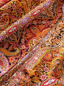 SHEIN LUNE Plus-Size Paisley Printed Skirt Maxi Women Outfit