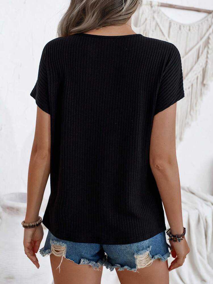 Women's Half Zipper Patchwork Casual T-Shirt