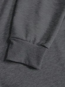 Manfinity Homme 男士素色運動衫&腰部抽繩衛褲 - 深灰色 - 查看 4