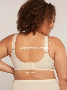 LUVLETTE Plus Nude 無鋼圈無縫深V居家內衣 不顯痕 T-shirt 黏貼式基礎款 SizeFreedom 胸罩 舒適必備款，亦適合青少年女孩與年輕女性 - 杏色 - 查看 5