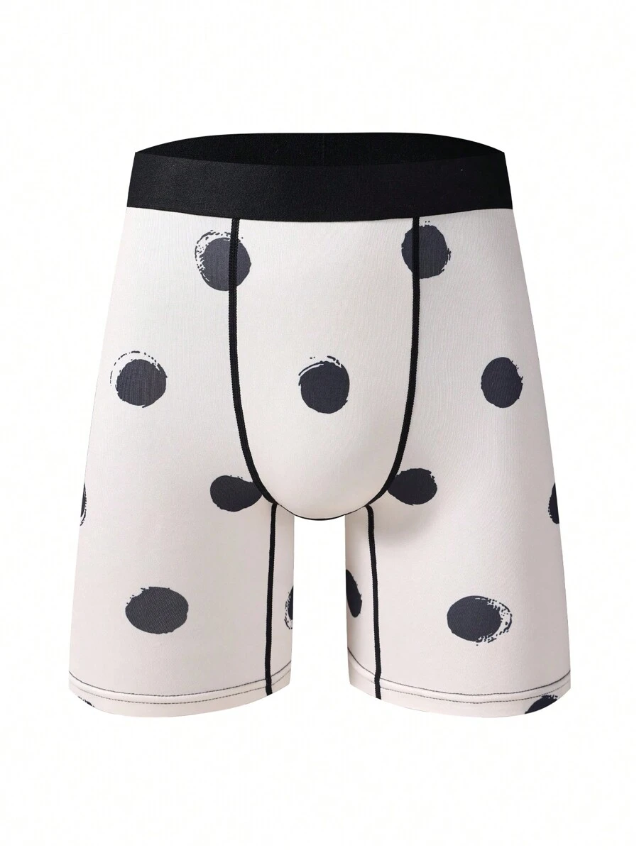 男士圓點印花緊身內褲 - 杏色 - 查看 1