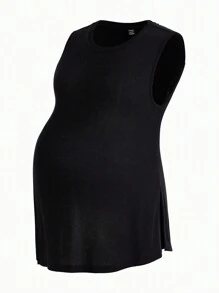 SHEIN Maternity Split Hem V-Neck Tank Top - Multicolor - View 10