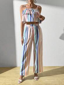 Breezaya Striped Casual Two-Piece Set - Multicolor - View 5
