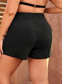 Swim Vcay Kích thước lớn Của phụ nữ Vòng eo có thể điều chỉnh Buộc Túi Bơi đáy - màu đen - Xem 2