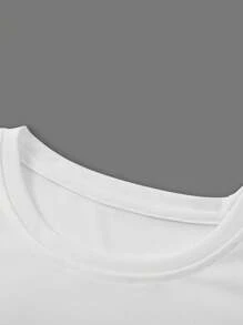 Manfinity Homme 2pcs Men's Short Sleeve T-Shirt With Letter Print - Multicolor - View 3