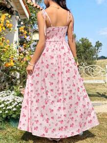 Soleia Vestido Estampado Floral Con Camisola De Corte Alto Para Mujer - Multicolor - Ver 2