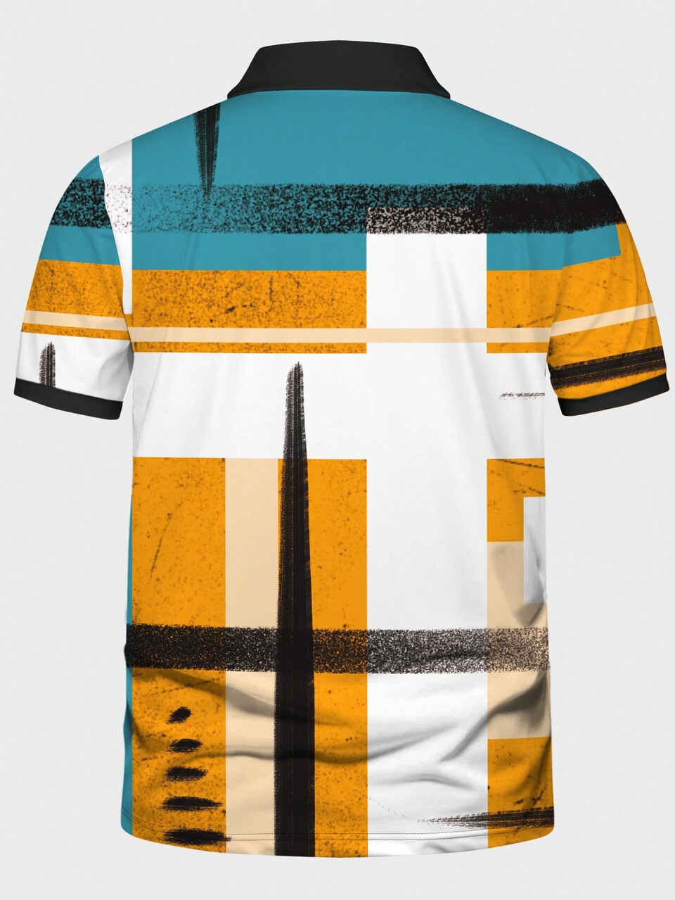 Men's Plus Size Colorblock Polo Shirt