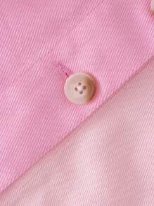 SHEINNeu 女款拼色前足扣開叉半身裙 - 粉色 - 查看 4