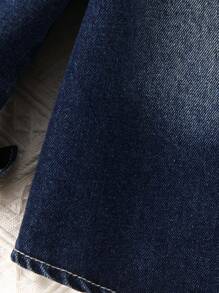 男童水洗效果長袖牛仔襯衫 - 中等水洗藍 - 查看 3