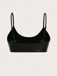 SHEIN ICON Patch Cami ngọn Với Kim loại Nghiên cứu Đồ trang trí - màu đen - Xem 4