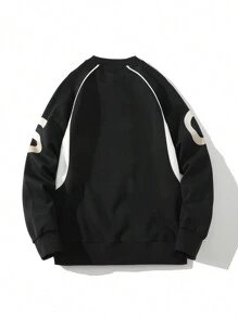 Sudaderas para hombre Letras Casual - Negro - Ver 2