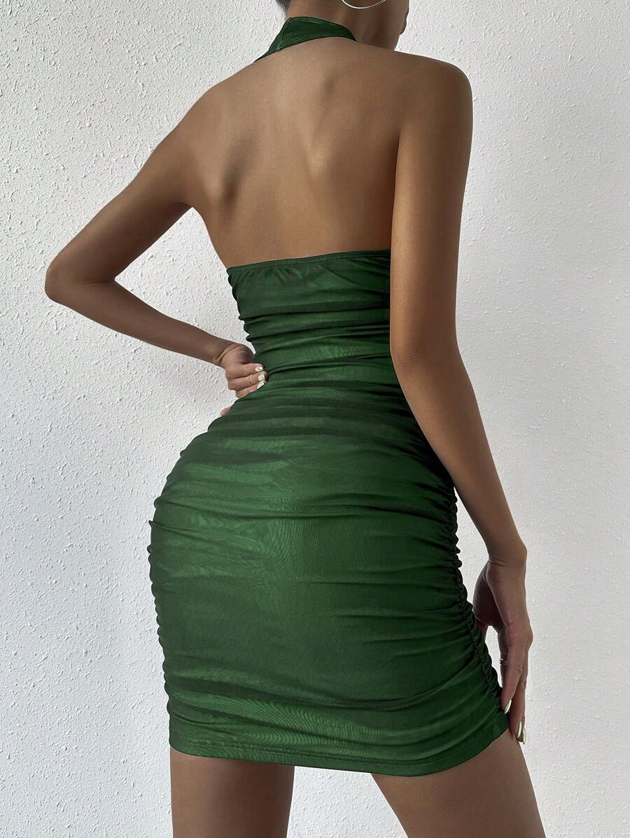 Allurite 無背無袖領背連衣裙 - 綠色 - 查看 1