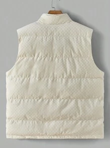 Manfinity VCAY Loose Fit Men's Plus Size Woven Casual Stand Collar Sleeveless Puffer Jacket