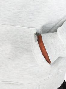 SUMWON Regular Fit Overhead Hoodie With Front And Back Embroidery - Light Grey - View 6