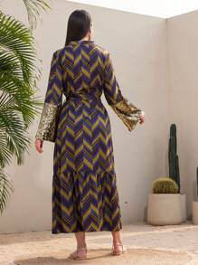 Al Najma 女士幾何圖案亮片拼接裙 - 彩色 - 查看 2