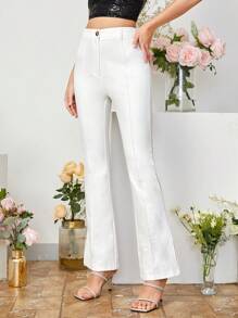 SHEIN BAE Slit Hem Flare Leg Pants