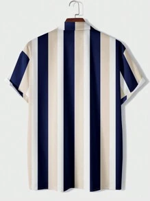 Manfinity Dauomo Men Striped Print Shirt - Yellow - View 2