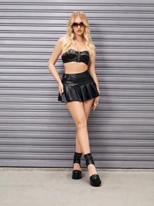 SheIn ICON Của phụ nữ Ngoài trời Chóp giầy tròn Nêm Gót chân Dày Đế Đúng mốt Trở lại Có khóa kéo Đen Giày ống - màu đen - Xem 10